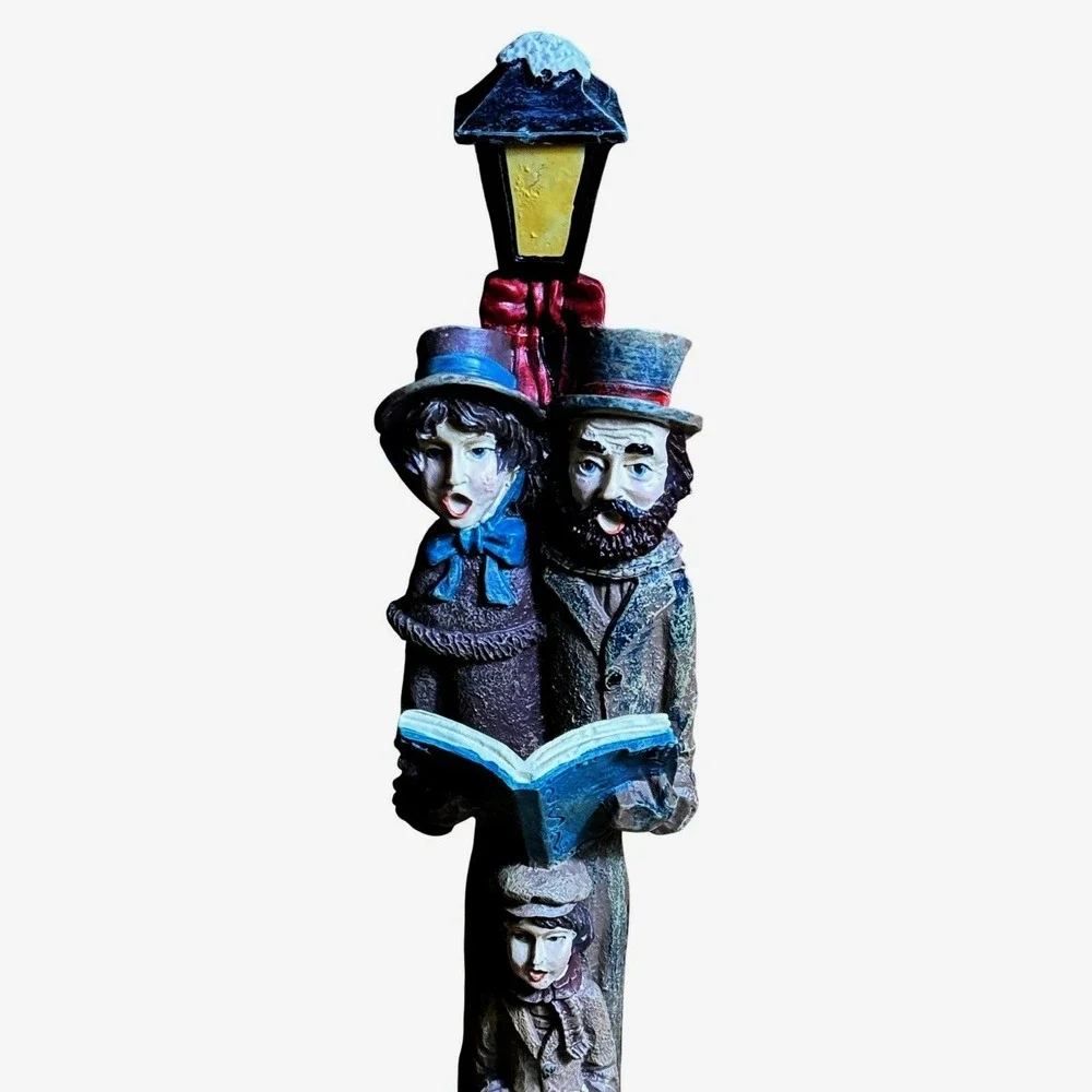 Retro Christmas Carolers Figurine Lamppost Victorian‎ Style Decorative Figurine